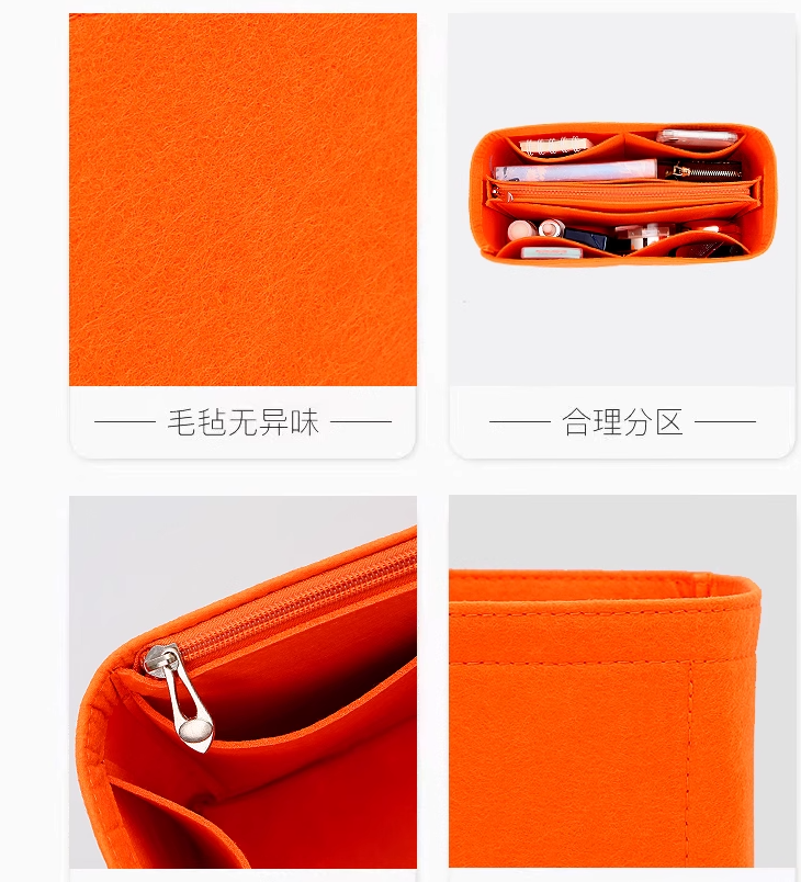 Women Bags Goyard - Felt Insert Bag Cosmetic Organizer Insert