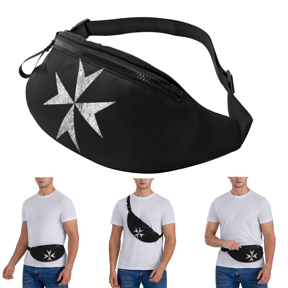 Women Bags Malta - Crossbody Waist Bag Maltese Cross Knights