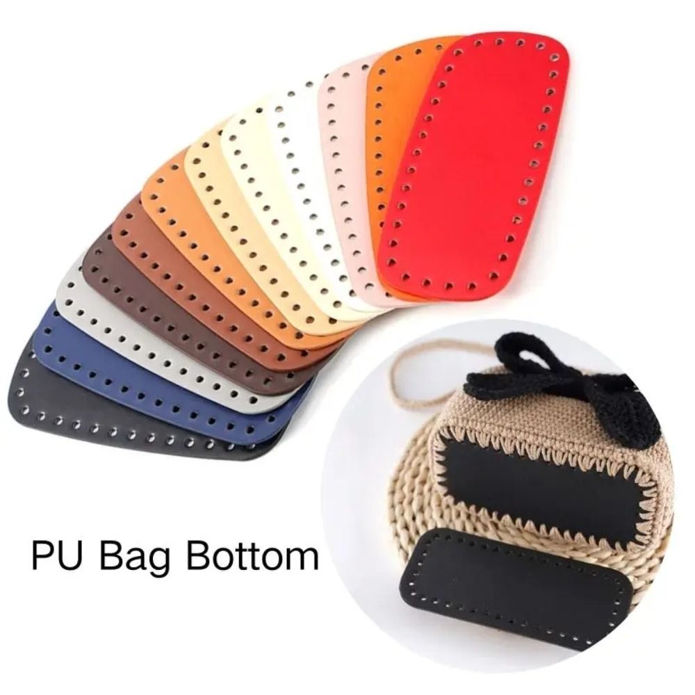 Crochet Market Bag - Portable PU Leather Crochet Bag Bottom