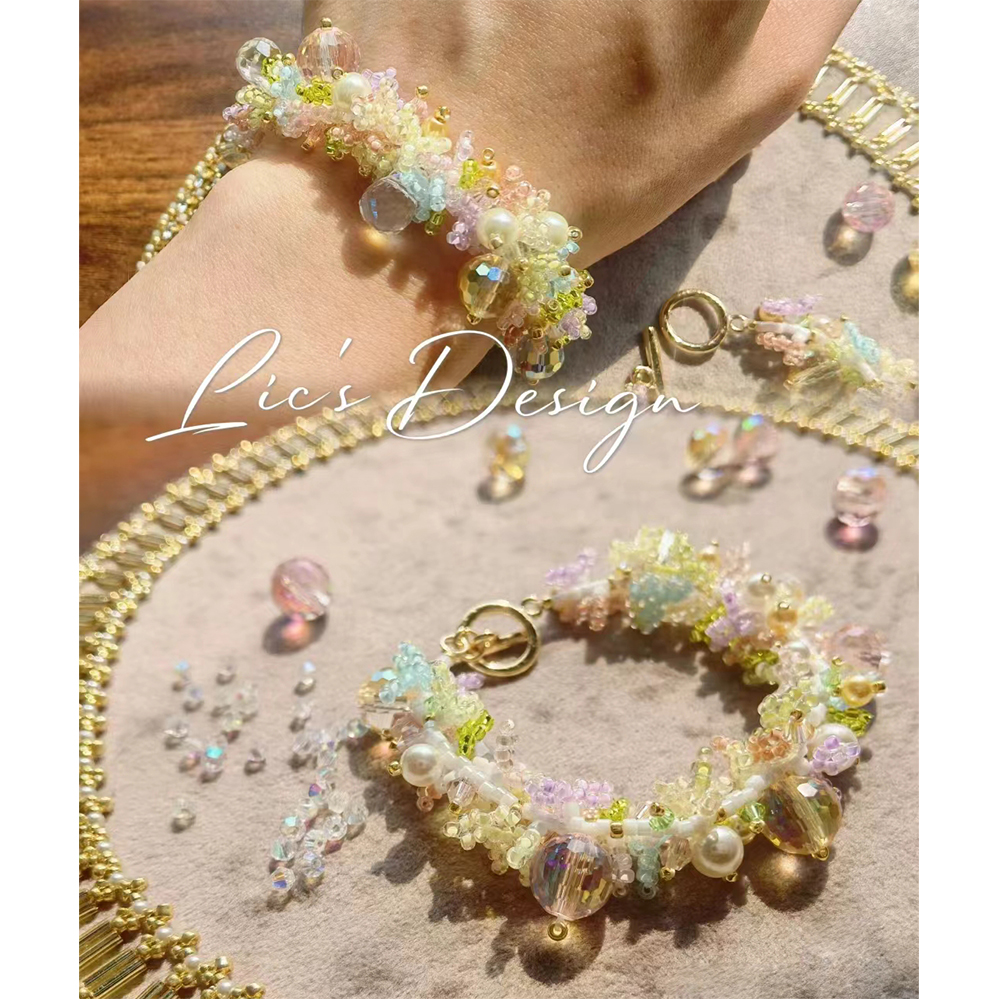 Women Bags Handmade - Summer Floral Rice Beads DIY Bracelet