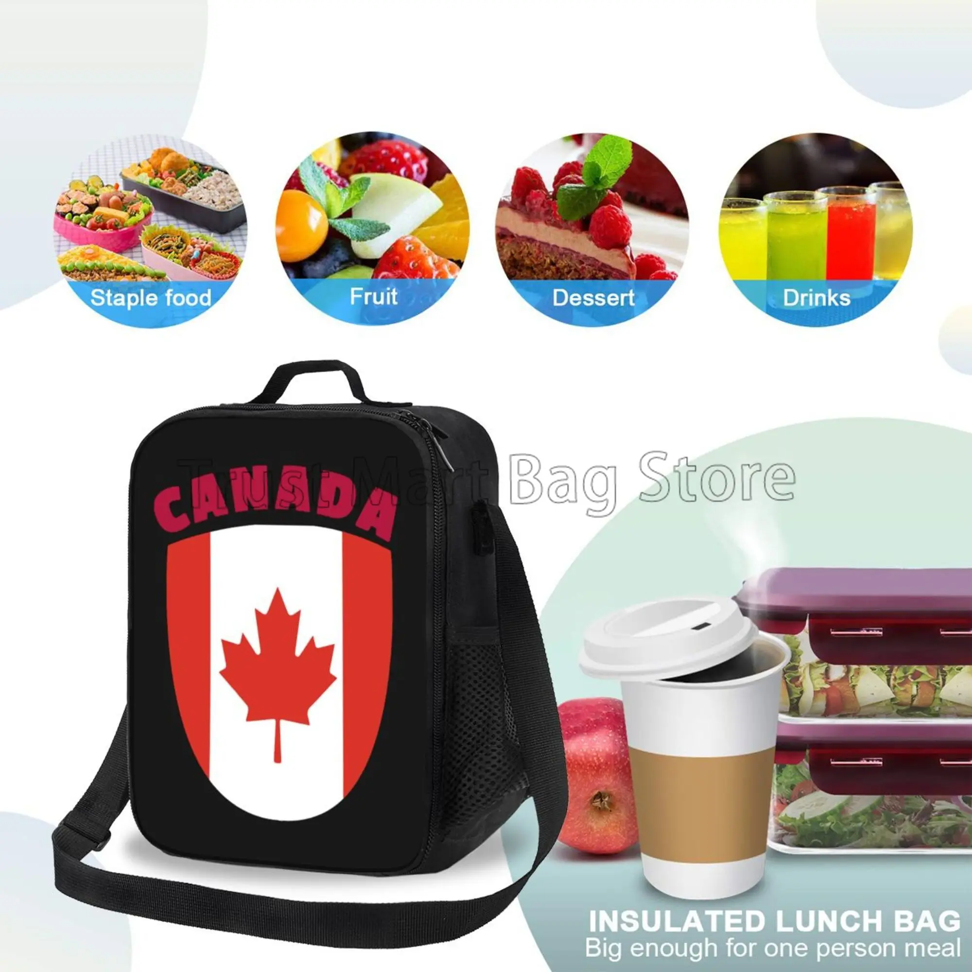Canada Flag Print Lunch Bags f - Women Bags Canada 리뷰 및 가격