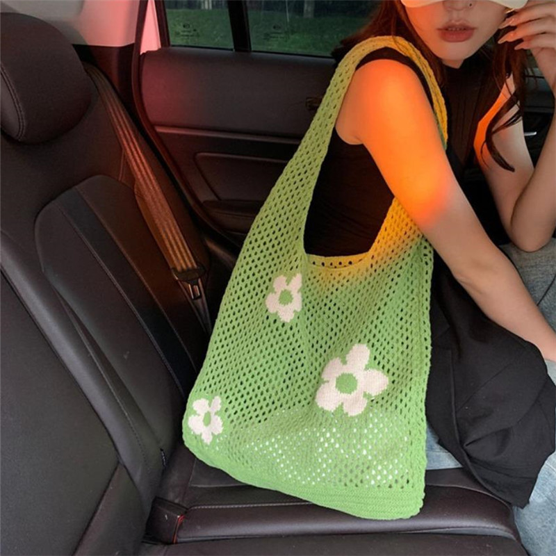 Chic Crochet Flower Mesh Totes - Crochet Market Bag 리뷰 및 가격