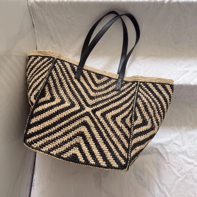 Oversized large Raffia straw t - Women Bags Handmade 리뷰 및 가격