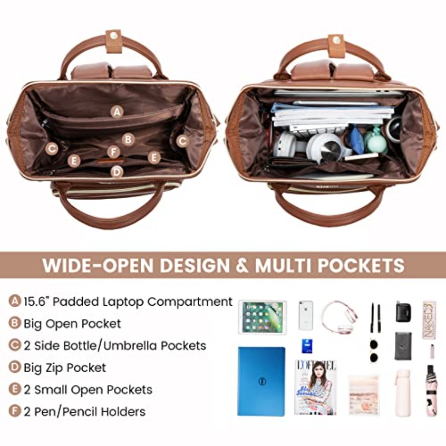 Leather Laptop Backpack for Wo - Women Bags For Work 리뷰 및 가격