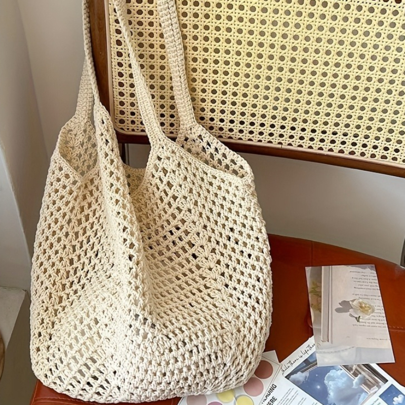 Crochet Mesh Tote Bag Hollow W - Crochet Market Bag 리뷰 및 가격