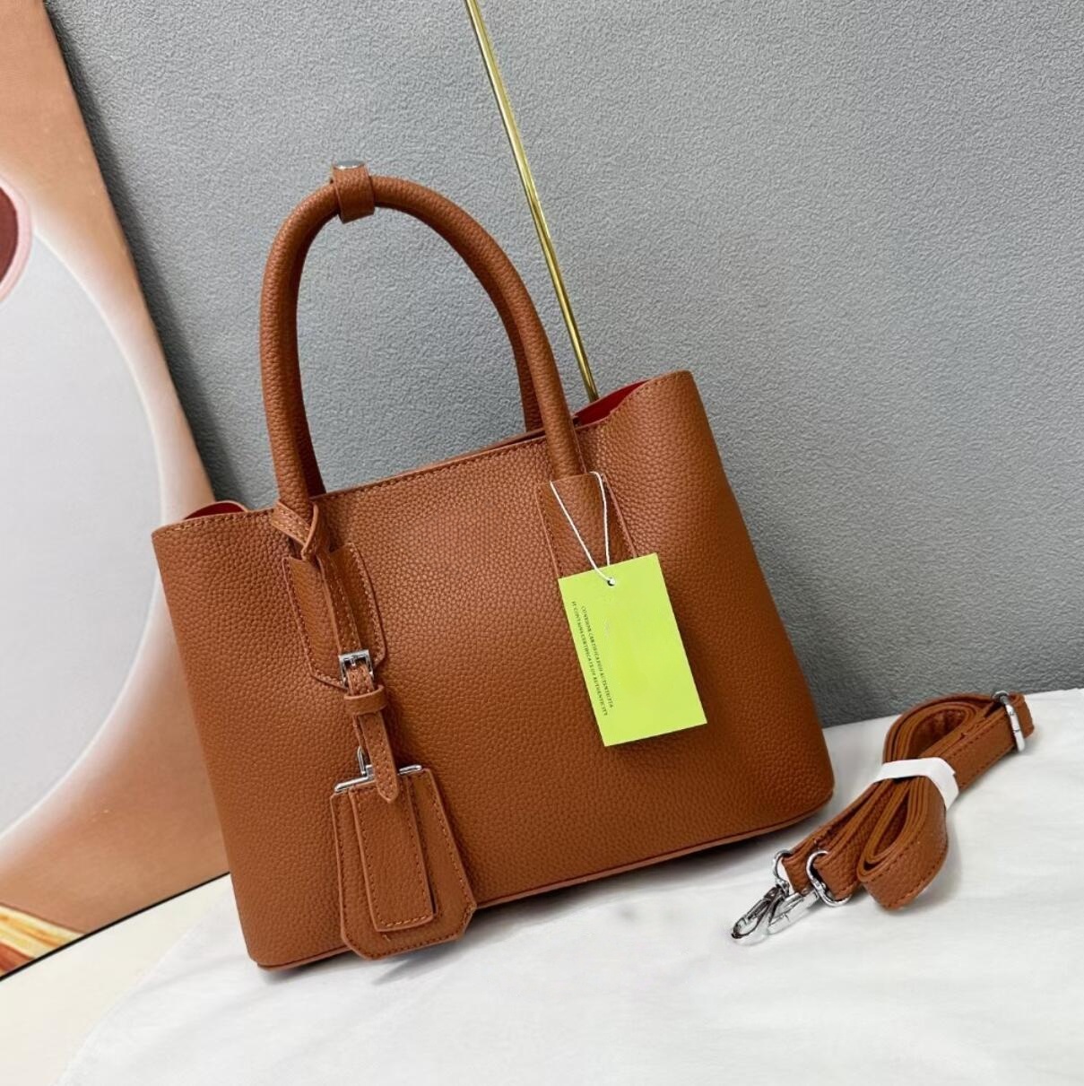 Black Grained Leather Tote Bag - Women Bags Prada 리뷰 및 가격