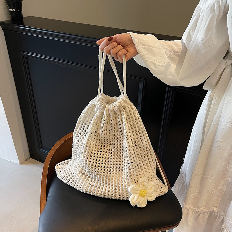Solid Color Knitting Shoulder  - Crochet Market Bag 리뷰 및 가격