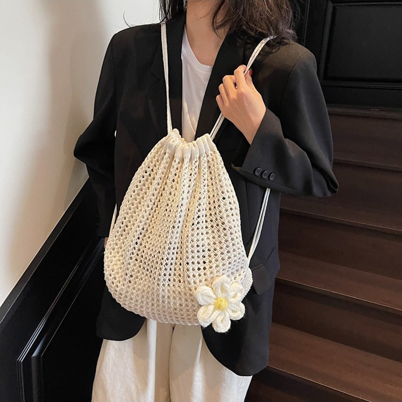 Solid Color Knitting Shoulder  - Crochet Market Bag 리뷰 및 가격