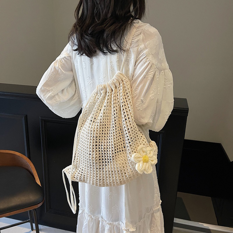 Solid Color Knitting Shoulder  - Crochet Market Bag 리뷰 및 가격
