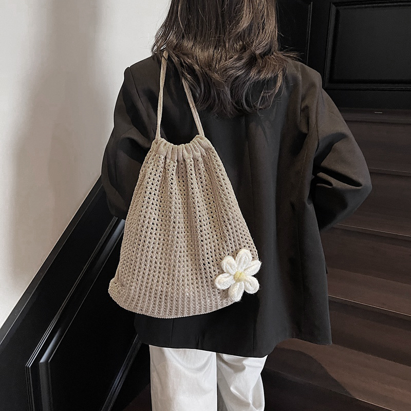 Solid Color Knitting Shoulder  - Crochet Market Bag 리뷰 및 가격