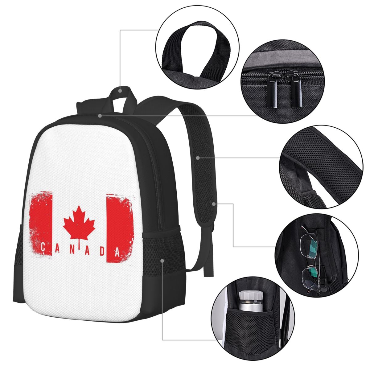 Canada Flag Student Backpack S - Women Bags Canada 리뷰 및 가격