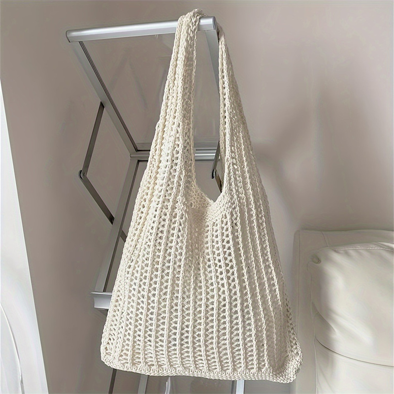 Solid Color Large Capacity Kni - Crochet Market Bag 리뷰 및 가격