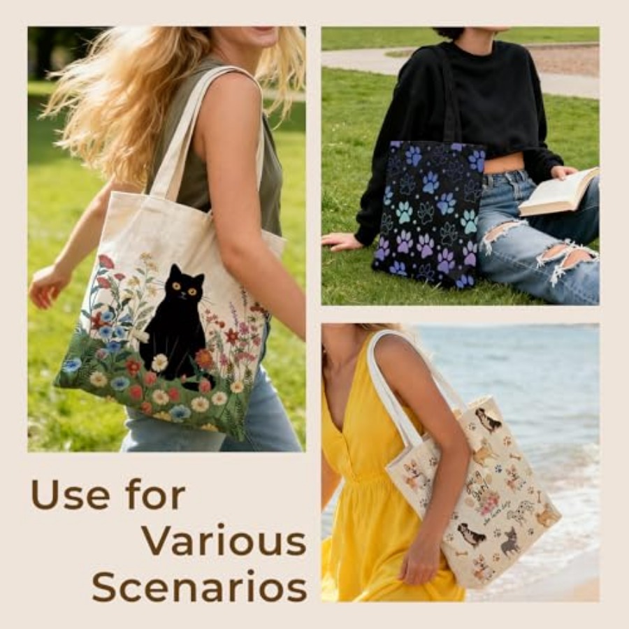 Cute Aesthetic Canvas Tote Bag - Women Bags For Work 리뷰 및 가격