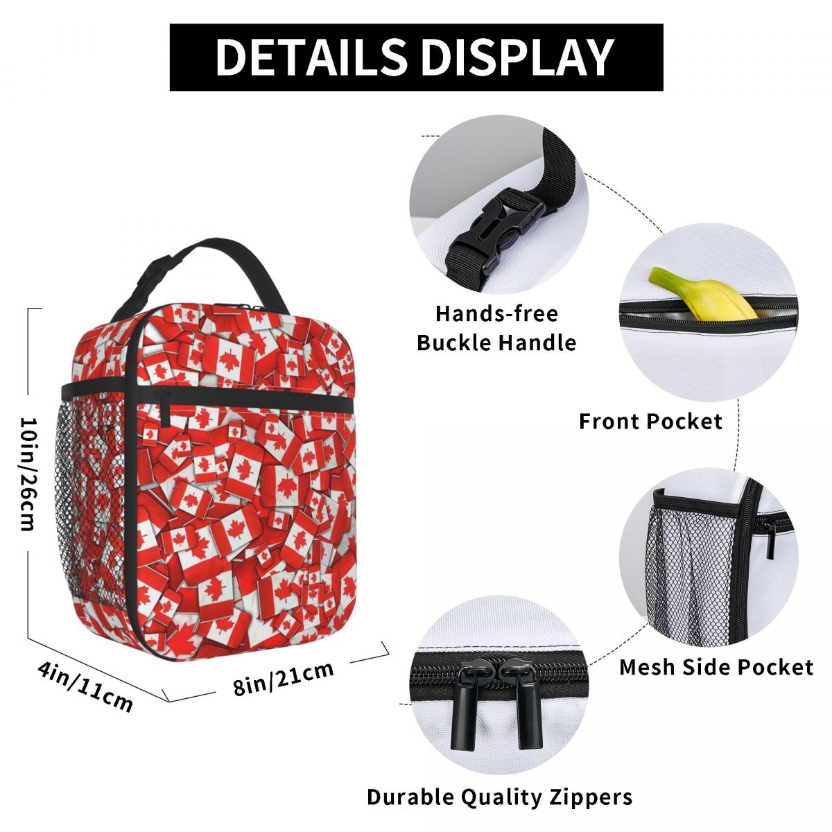 Canada Flag Pattern Insulated  - Women Bags Canada 리뷰 및 가격