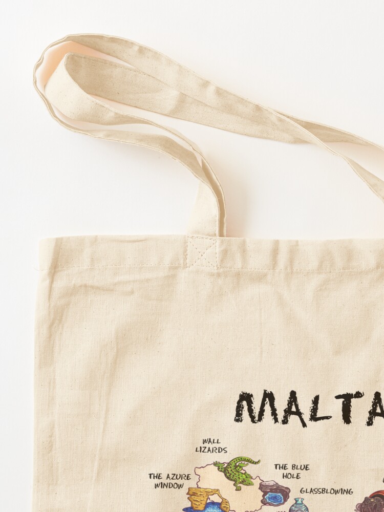 Malta - illustrated map Tote B - Women Bags Malta 리뷰 및 가격