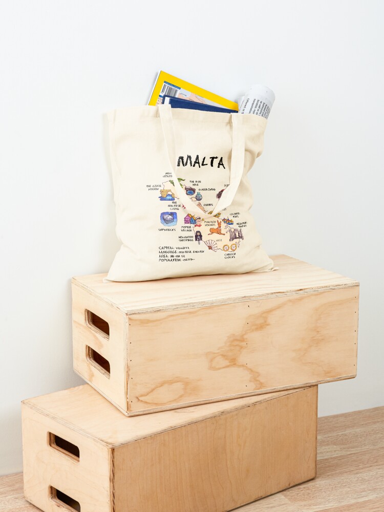Malta - illustrated map Tote B - Women Bags Malta 리뷰 및 가격