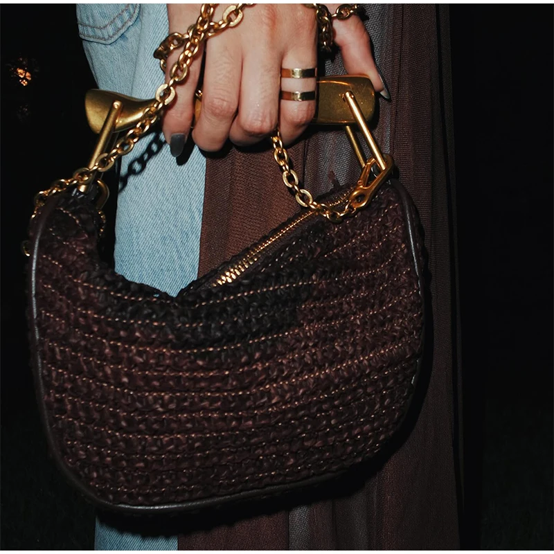 Gold Handle Brand Handwoven Ha - Women Bags High End Brands 리뷰 및 가격