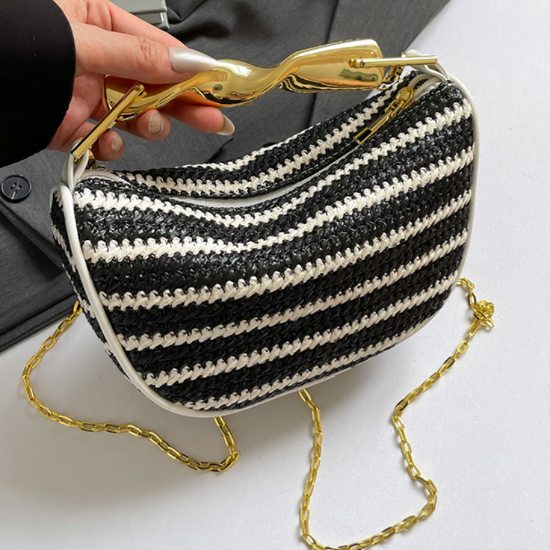 Gold Handle Brand Handwoven Ha - Women Bags High End Brands 리뷰 및 가격