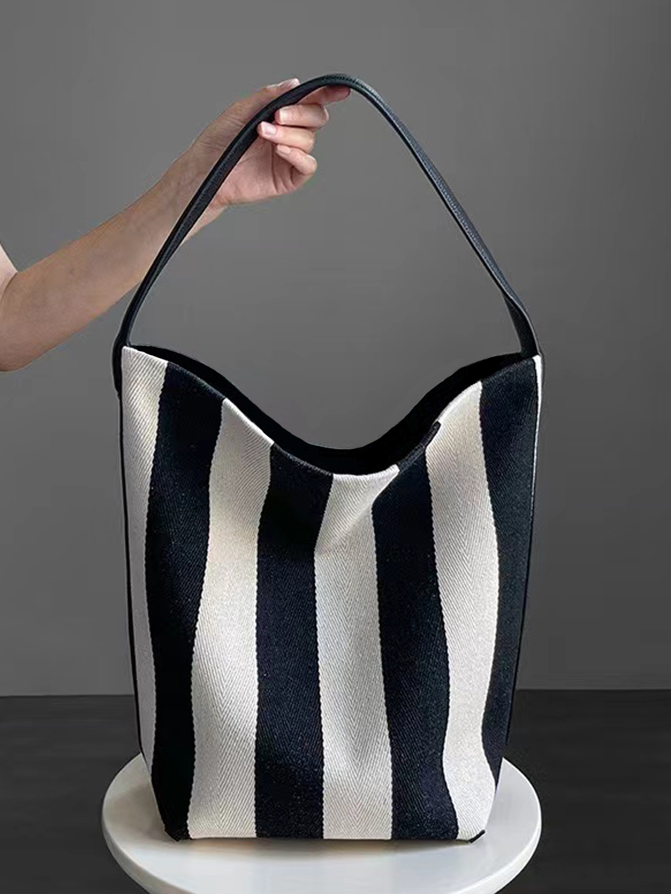 Niche striped canvas bucket ba - Women Bags Prada 리뷰 및 가격