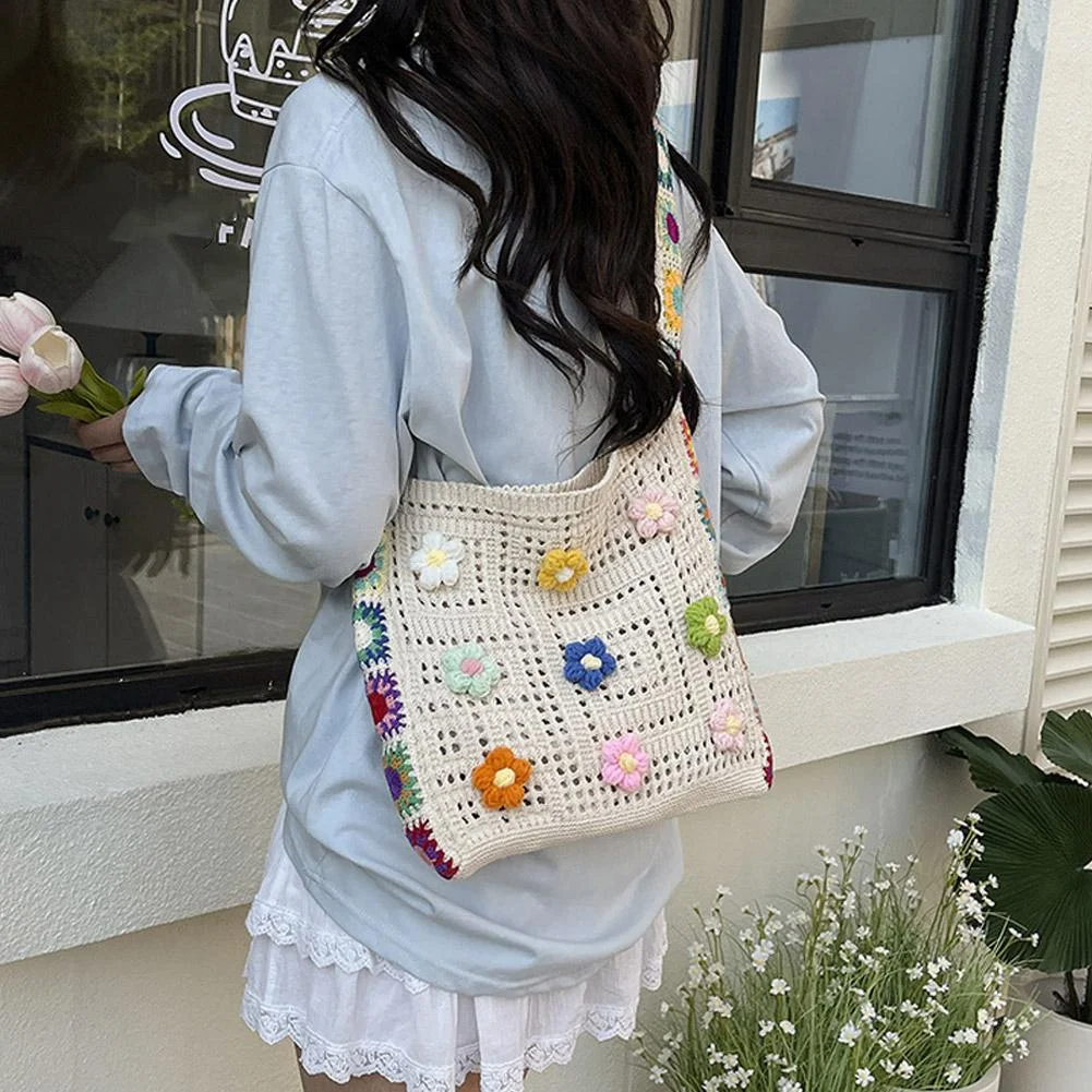 Handmade Crochet Tote Bag, Cut - Crochet Market Bag 리뷰 및 가격